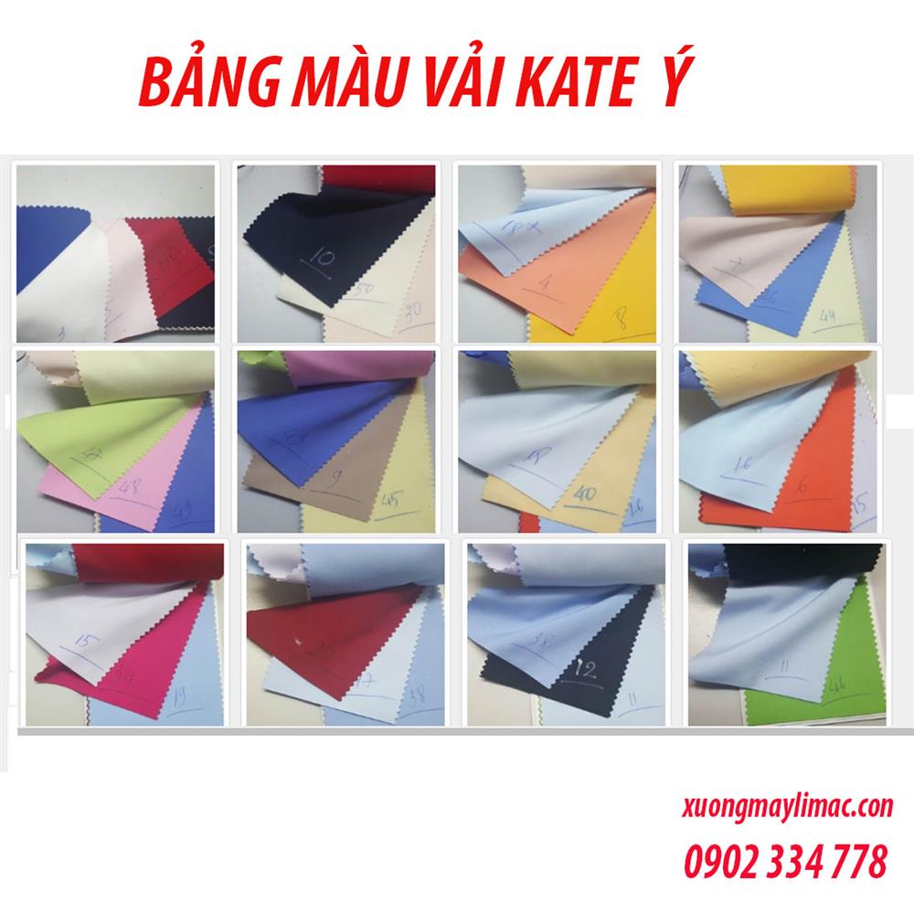 bảng màu vải kate ý